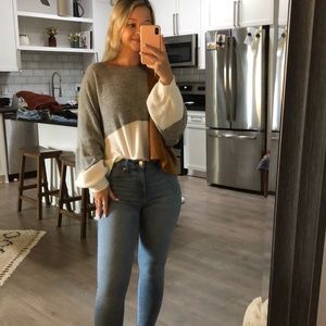 Vestique color block sweater.